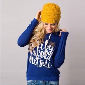 EUC Baby It’s Cold Outside Hoodie Sweatshirt Size Medium